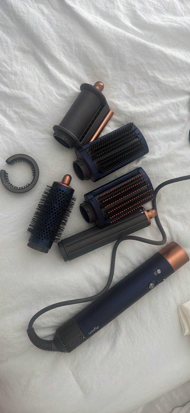 Dyson Hair Styling Tool Set w/ Barrel & Round Brush Attachments, Storage Case