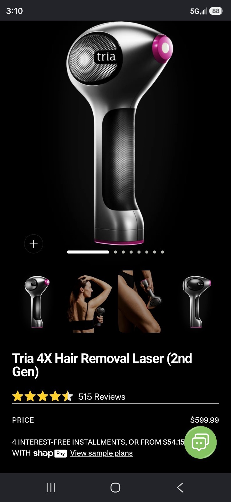 Tria Beauty 4x Permanent Hair Removal Laser LHR 4.0 With Box & Charger Used Once