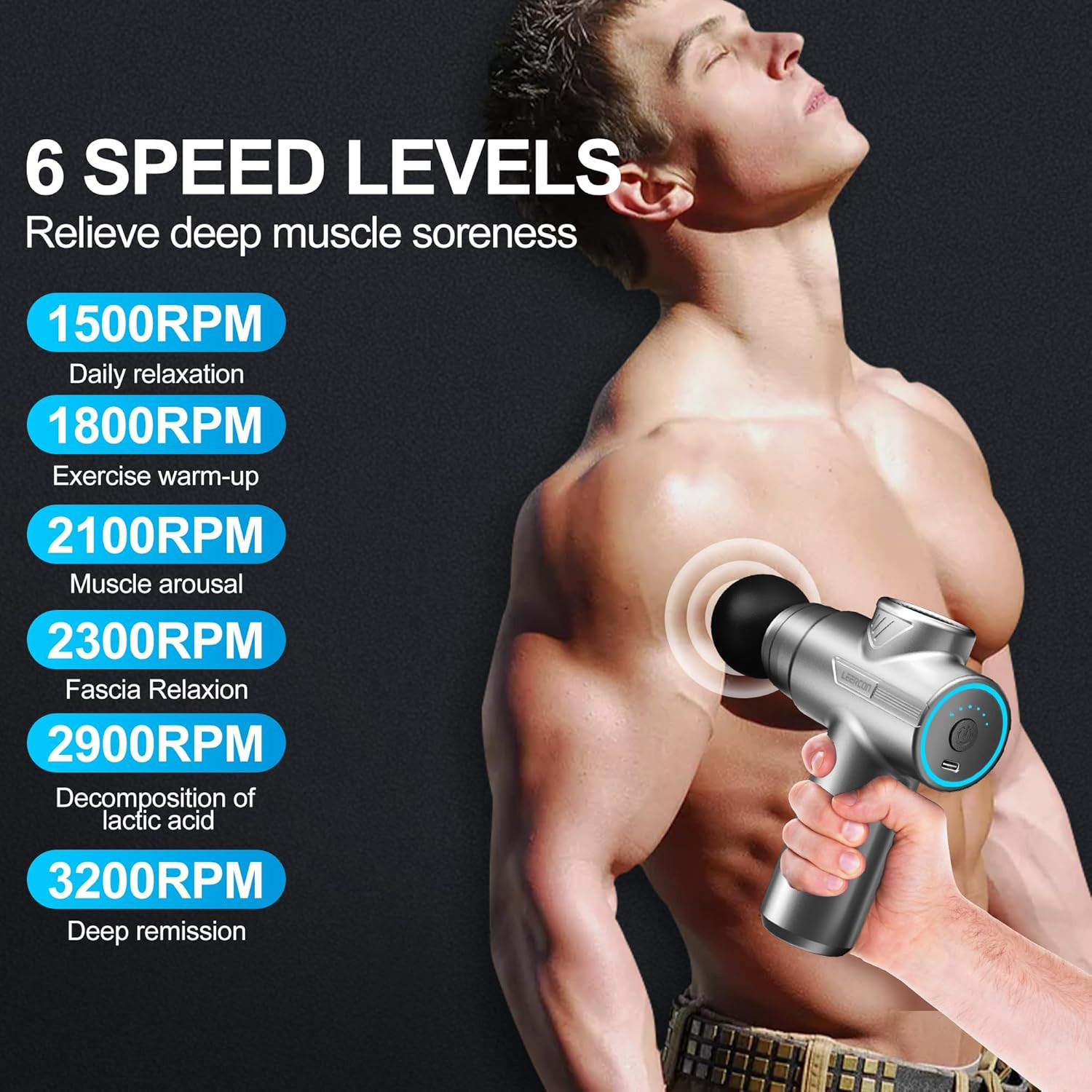 Mini Massage Gun Travel Size Deep Tissue Portable Quiet Percussion Back Pain Rel
