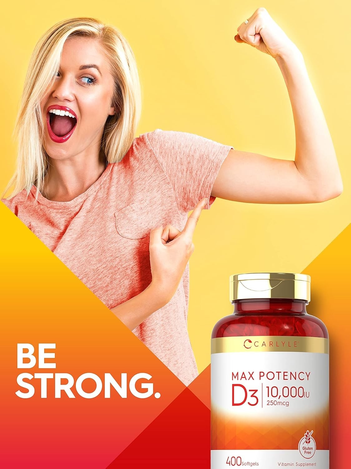 Vitamin D3 10000 IU 400 Softgels | Value Size | Max Potency | by Carlyle