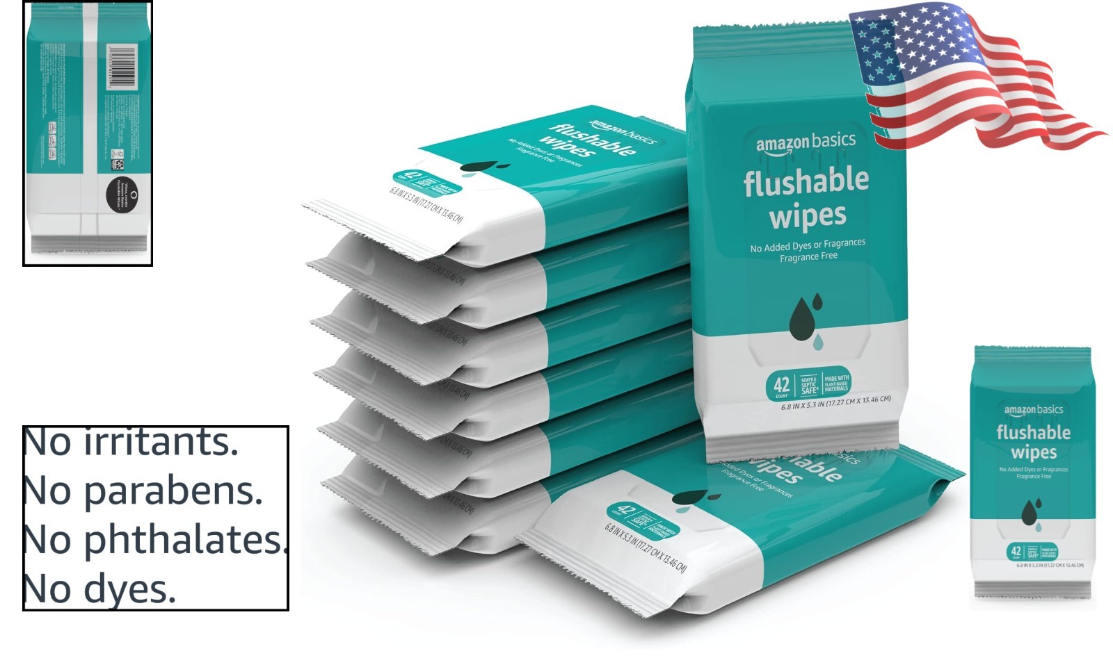 Flushable Adult Toilet Wipes – Fragrance-Free & Eco-Friendly, 336 Total Wipes