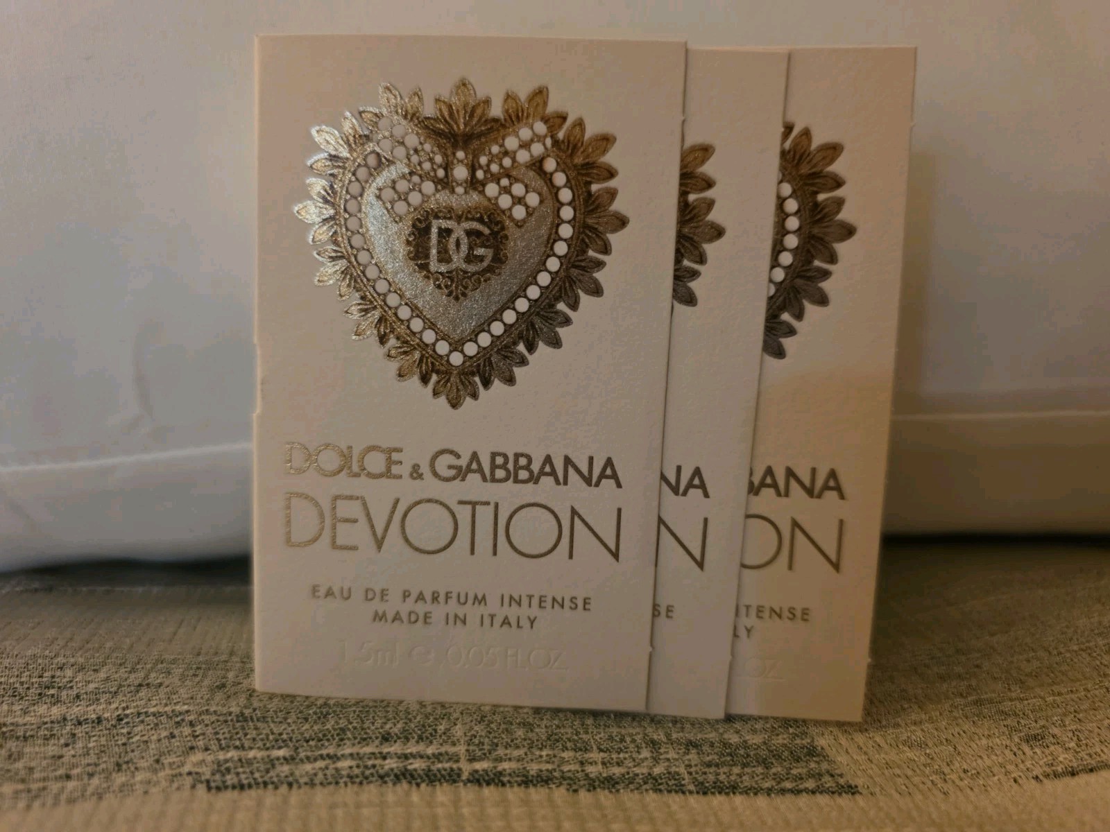 NEW 3X Dolce & Gabbana Devotion Eau de Parfum Intense Sample Spray 1.5ml Each