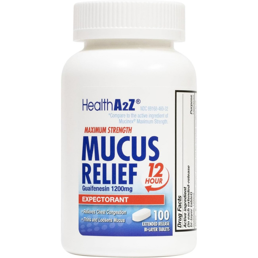 Mucus Relief | Guaifenesin 1200 Mg | NO Benzene |100 Tablets | Maximum Strengt