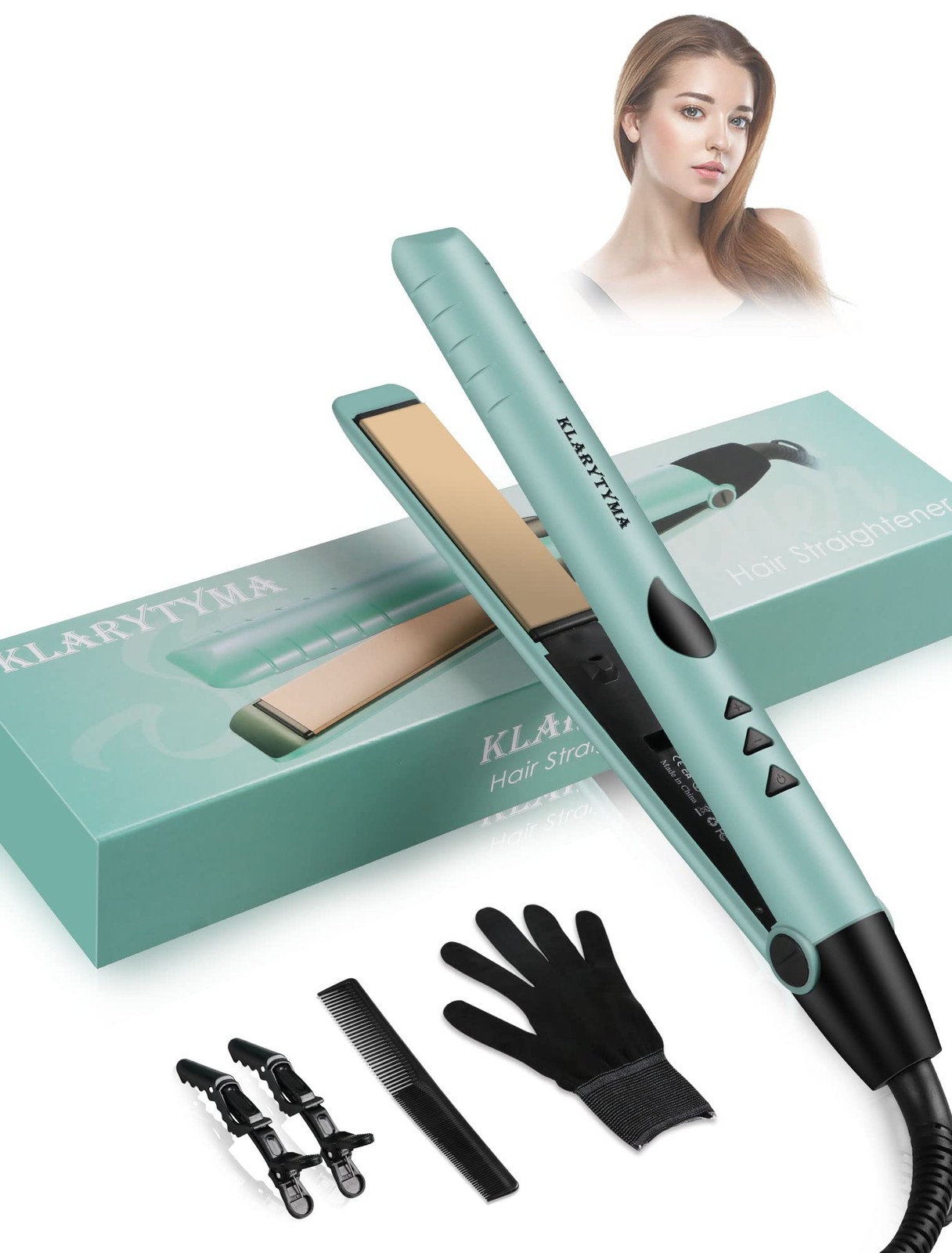 Hair Straightener Flat Iron, Portable Hair Straightener and Curler 2 in 1, Insta