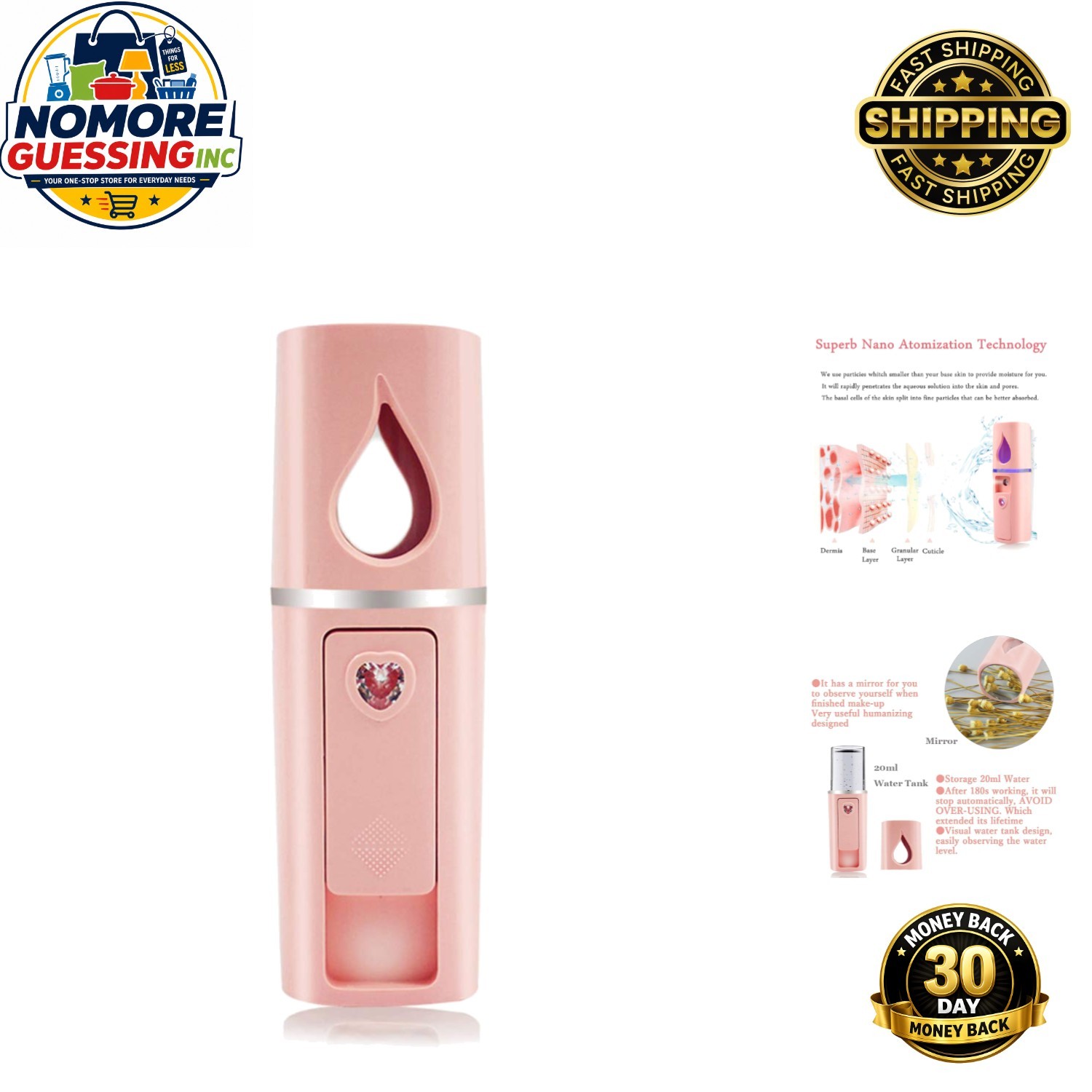 Luxury Portable Facial Steamer & Skincare Mister – 20ml, Rechargeable & Stylish