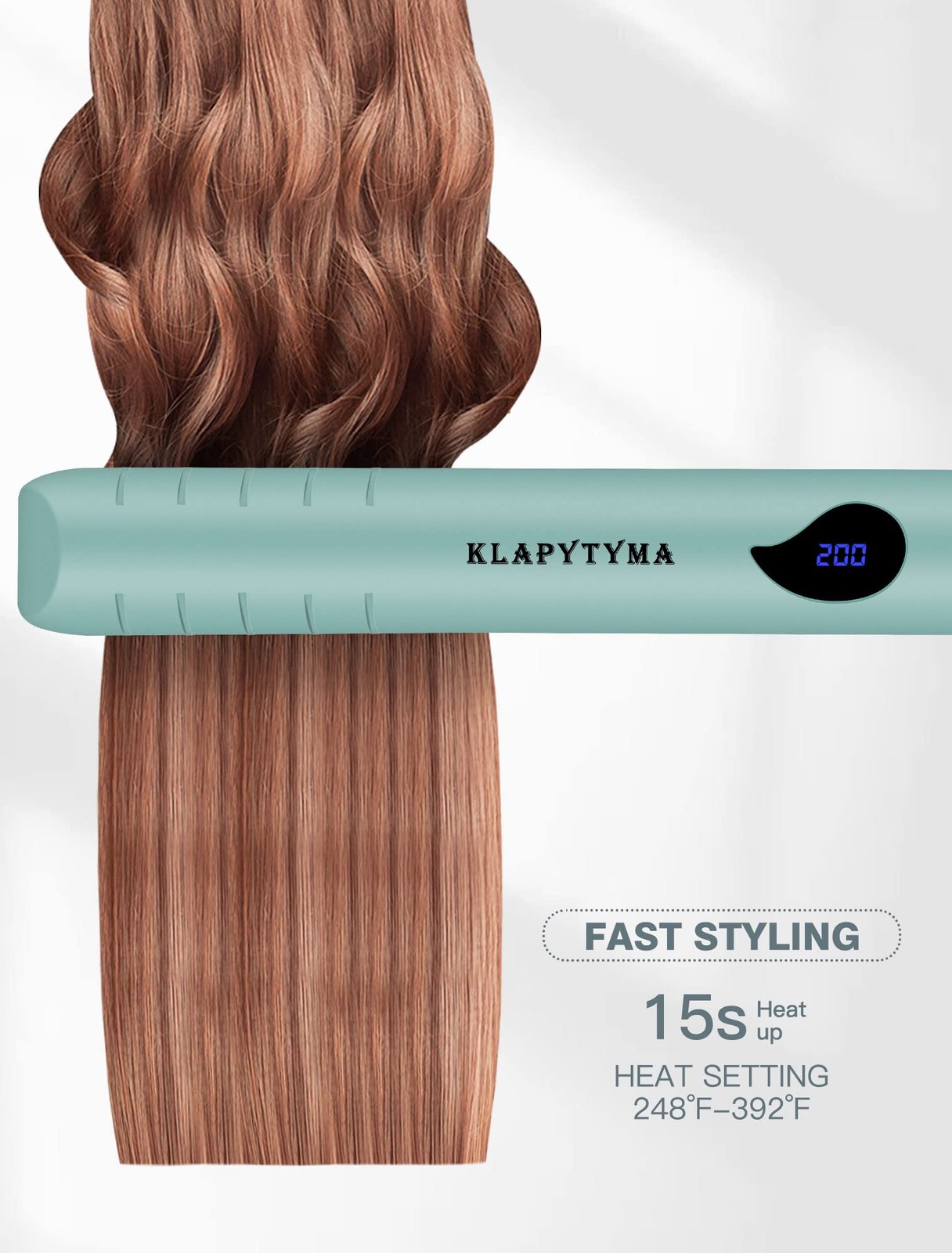 Hair Straightener Flat Iron, Portable Hair Straightener and Curler 2 in 1, Insta